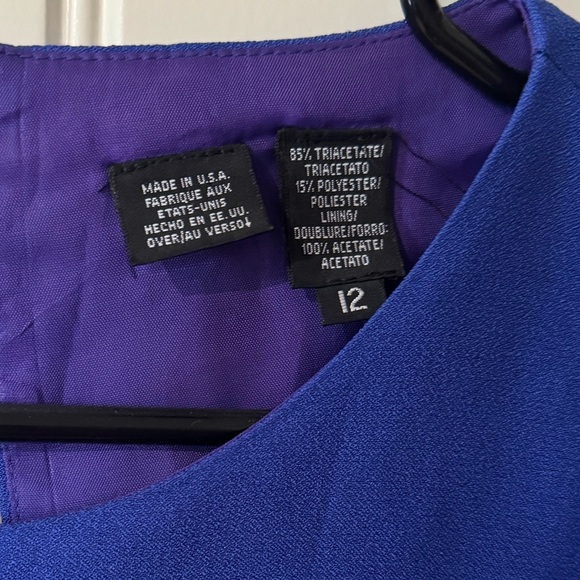 3/for $15 🍒 LIZ CLAIBORNE Royal Blue Sheath Mini Dress (Size 12) 💙 - Picture 6 of 11